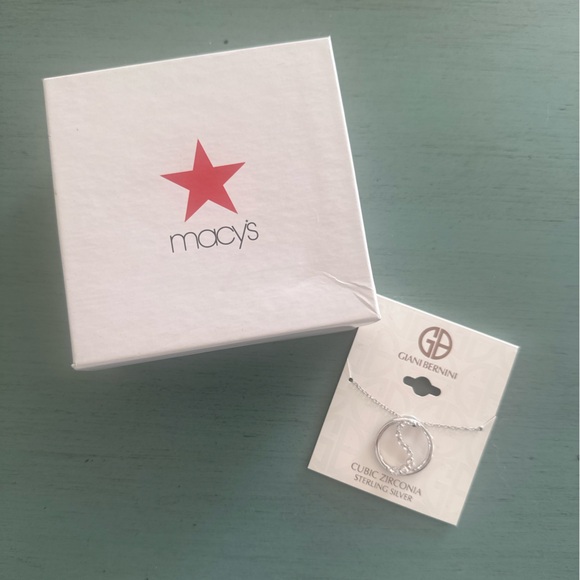 Giani Bernini Silver Cubic Zirconia Circle Pendant - Picture 2 of 2